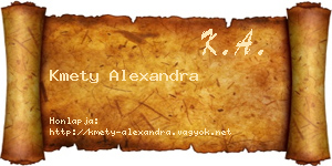 Kmety Alexandra névjegykártya